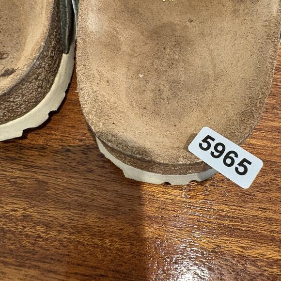 Birkenstock Arizona Sandals Women 8-8.5 EU 39 Green Suede Leather Made Germany - Picture 11 of 11